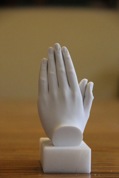 Praying Hands Sculpture High End Religious Marble Statue Alabaster